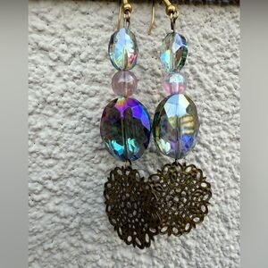 Elegant Multicolor Beaded Earrings with Gold Filigree